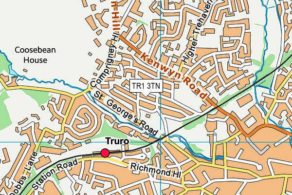 TR1 3TN map - OS VectorMap District (Ordnance Survey)