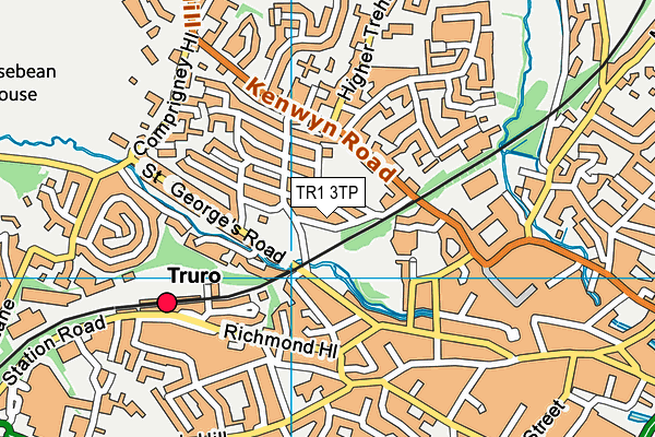 TR1 3TP map - OS VectorMap District (Ordnance Survey)
