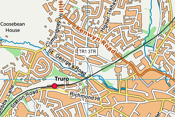 TR1 3TR map - OS VectorMap District (Ordnance Survey)