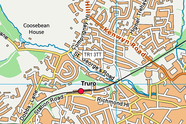 TR1 3TT map - OS VectorMap District (Ordnance Survey)