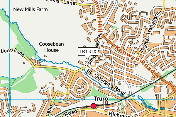 TR1 3TX map - OS VectorMap District (Ordnance Survey)