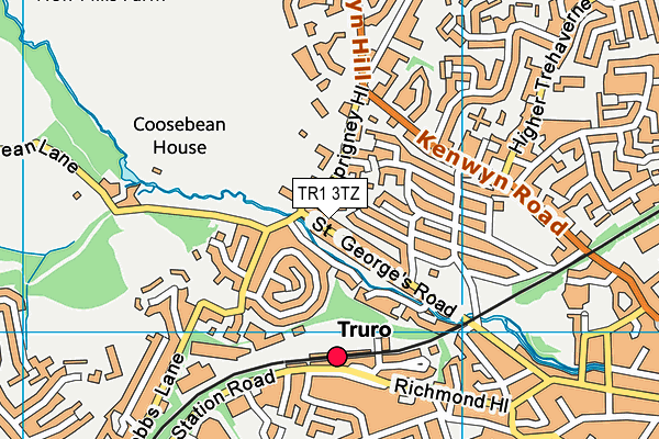 TR1 3TZ map - OS VectorMap District (Ordnance Survey)