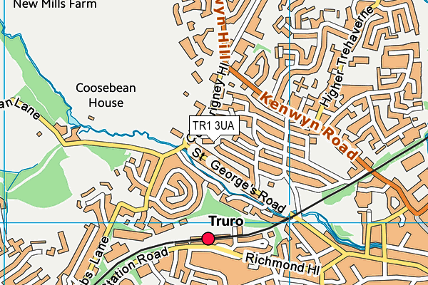 TR1 3UA map - OS VectorMap District (Ordnance Survey)