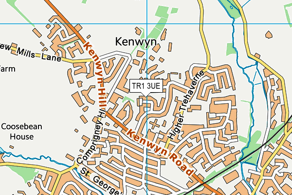 TR1 3UE map - OS VectorMap District (Ordnance Survey)