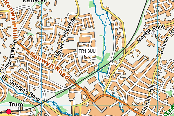 TR1 3UU map - OS VectorMap District (Ordnance Survey)