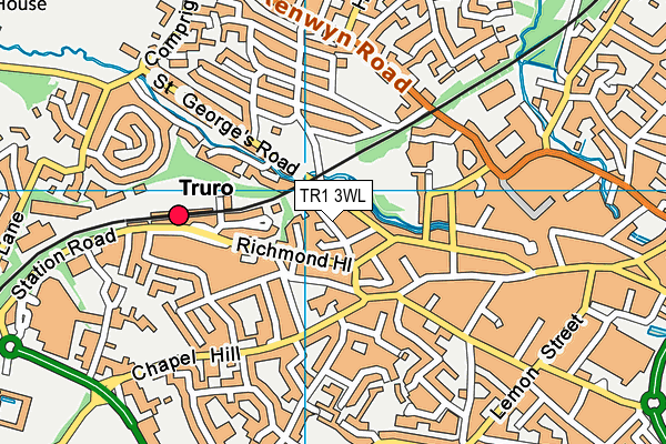 TR1 3WL map - OS VectorMap District (Ordnance Survey)