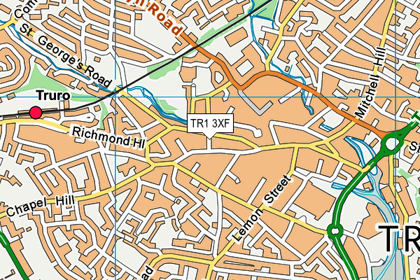 TR1 3XF map - OS VectorMap District (Ordnance Survey)