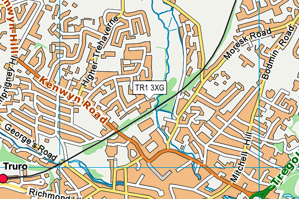 TR1 3XG map - OS VectorMap District (Ordnance Survey)