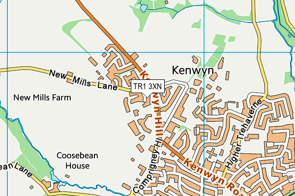 TR1 3XN map - OS VectorMap District (Ordnance Survey)