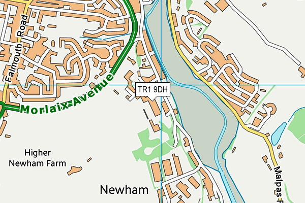 TR1 9DH map - OS VectorMap District (Ordnance Survey)