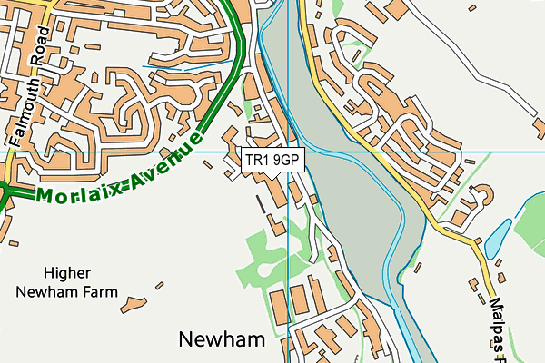 TR1 9GP map - OS VectorMap District (Ordnance Survey)