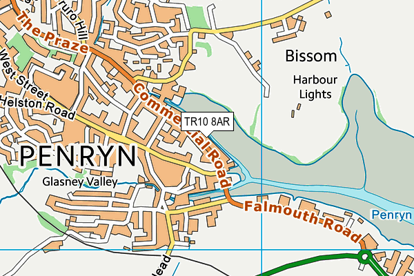 TR10 8AR map - OS VectorMap District (Ordnance Survey)