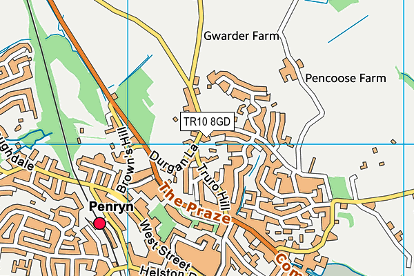 TR10 8GD map - OS VectorMap District (Ordnance Survey)