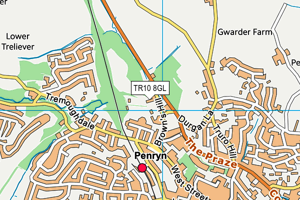 TR10 8GL map - OS VectorMap District (Ordnance Survey)