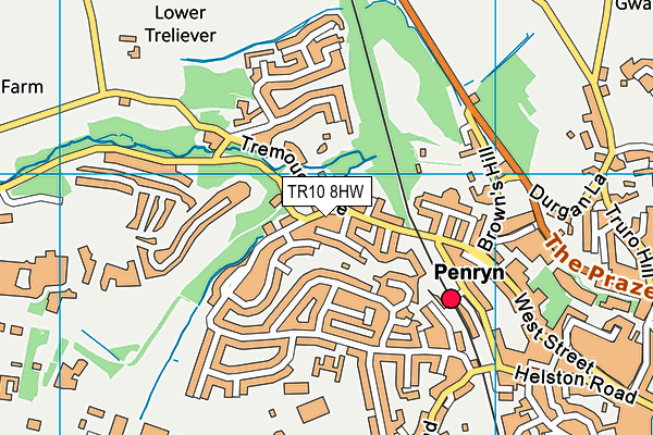 TR10 8HW map - OS VectorMap District (Ordnance Survey)