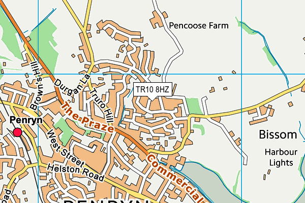 TR10 8HZ map - OS VectorMap District (Ordnance Survey)