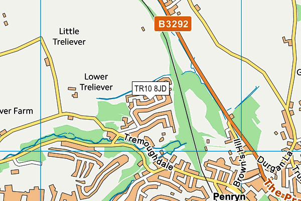 TR10 8JD map - OS VectorMap District (Ordnance Survey)
