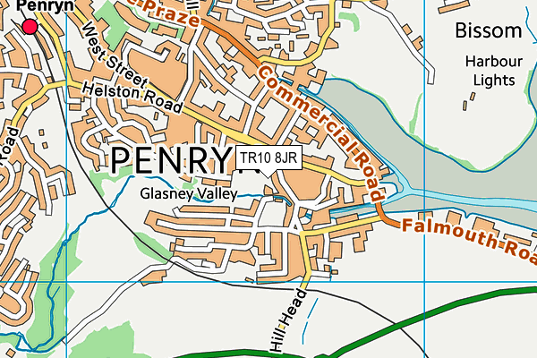 TR10 8JR map - OS VectorMap District (Ordnance Survey)