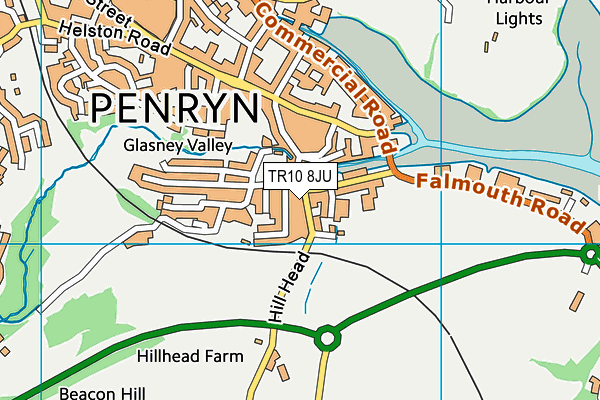 TR10 8JU map - OS VectorMap District (Ordnance Survey)