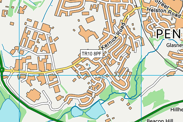 TR10 8PF map - OS VectorMap District (Ordnance Survey)