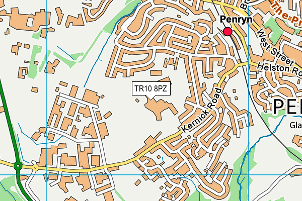 TR10 8PZ map - OS VectorMap District (Ordnance Survey)