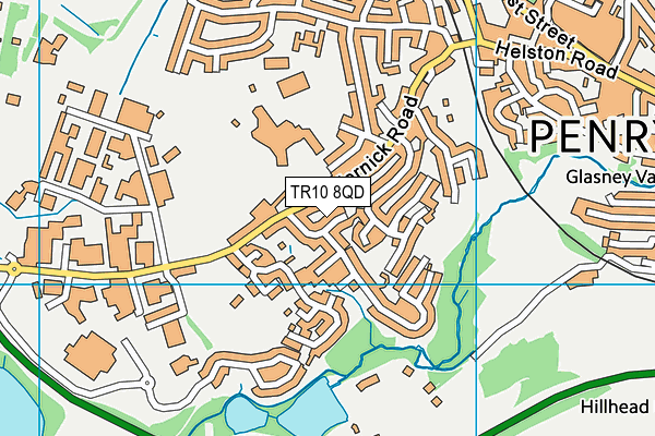 TR10 8QD map - OS VectorMap District (Ordnance Survey)