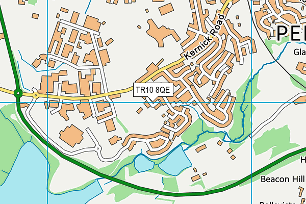 TR10 8QE map - OS VectorMap District (Ordnance Survey)