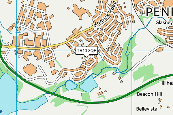 TR10 8QF map - OS VectorMap District (Ordnance Survey)