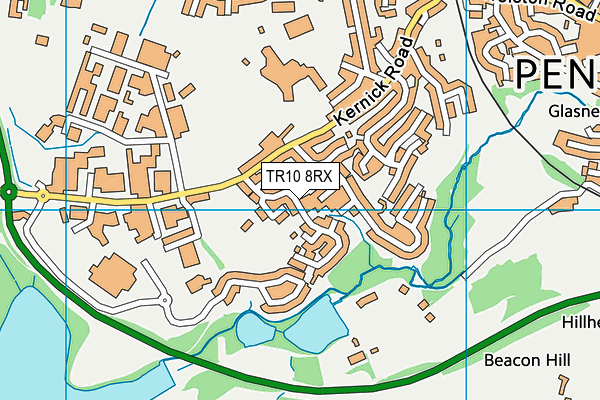 TR10 8RX map - OS VectorMap District (Ordnance Survey)