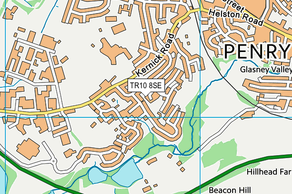 TR10 8SE map - OS VectorMap District (Ordnance Survey)