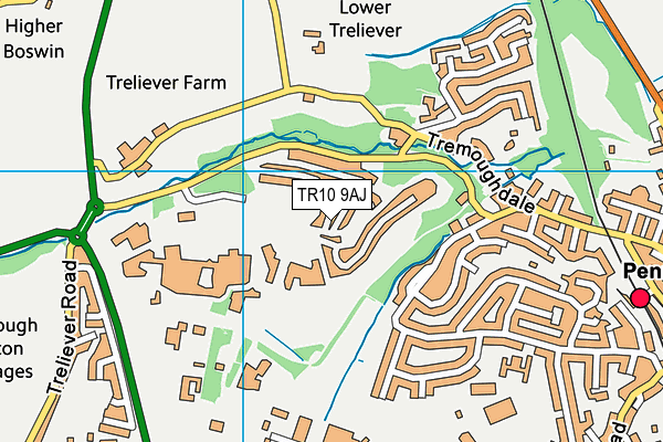 TR10 9AJ map - OS VectorMap District (Ordnance Survey)