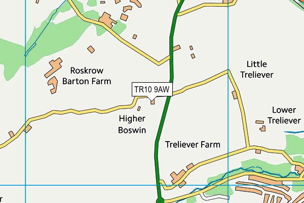 TR10 9AW map - OS VectorMap District (Ordnance Survey)