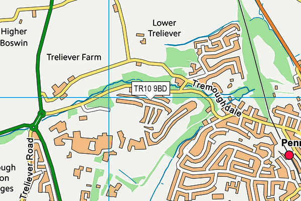 TR10 9BD map - OS VectorMap District (Ordnance Survey)