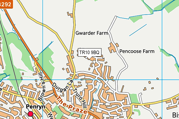 TR10 9BQ map - OS VectorMap District (Ordnance Survey)