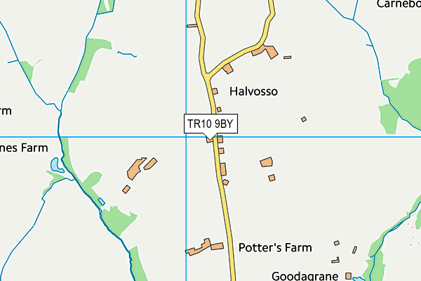 TR10 9BY map - OS VectorMap District (Ordnance Survey)
