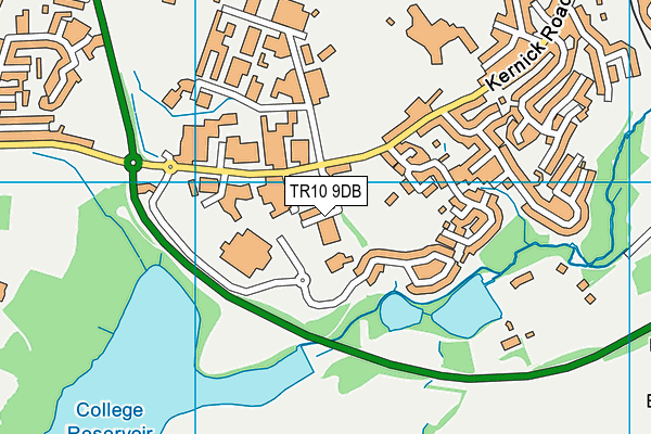 TR10 9DB map - OS VectorMap District (Ordnance Survey)