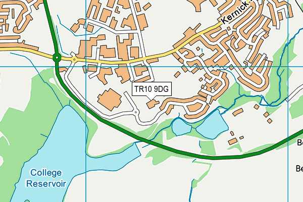 St Gluvias Cricket Club map (TR10 9DG) - OS VectorMap District (Ordnance Survey)