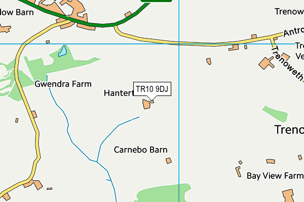 TR10 9DJ map - OS VectorMap District (Ordnance Survey)