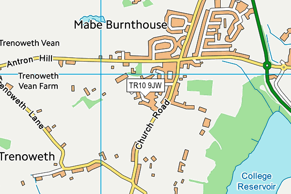 TR10 9JW map - OS VectorMap District (Ordnance Survey)
