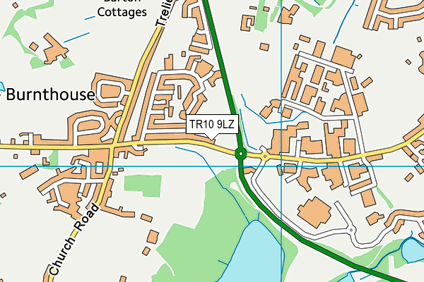 TR10 9LZ map - OS VectorMap District (Ordnance Survey)
