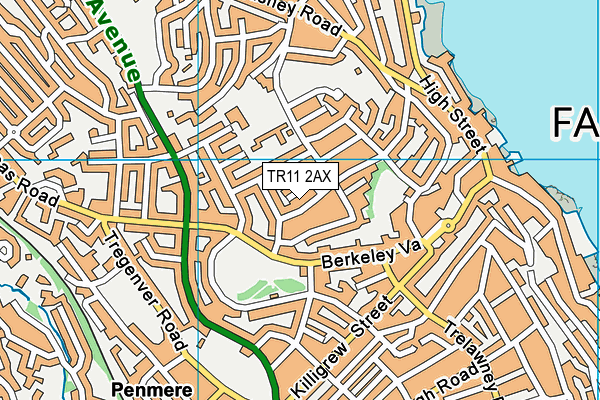 TR11 2AX map - OS VectorMap District (Ordnance Survey)