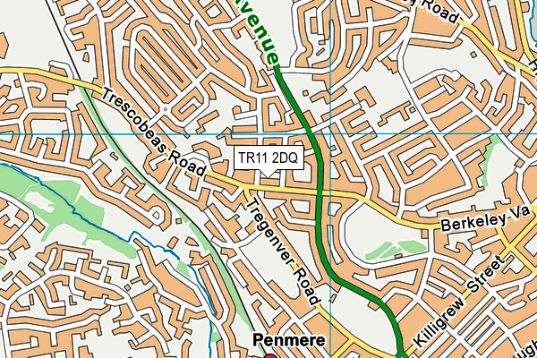 TR11 2DQ map - OS VectorMap District (Ordnance Survey)