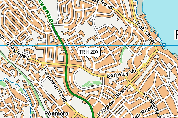 TR11 2DX map - OS VectorMap District (Ordnance Survey)