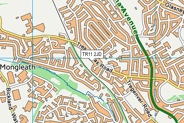 TR11 2JD map - OS VectorMap District (Ordnance Survey)
