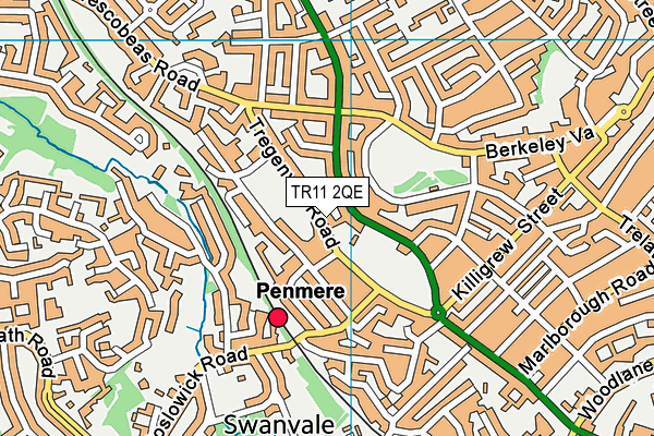 TR11 2QE map - OS VectorMap District (Ordnance Survey)