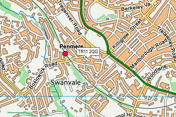 TR11 2QG map - OS VectorMap District (Ordnance Survey)