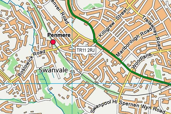 TR11 2RJ map - OS VectorMap District (Ordnance Survey)