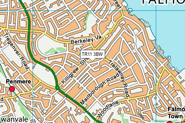 TR11 3BW map - OS VectorMap District (Ordnance Survey)