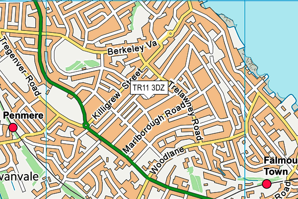 TR11 3DZ map - OS VectorMap District (Ordnance Survey)