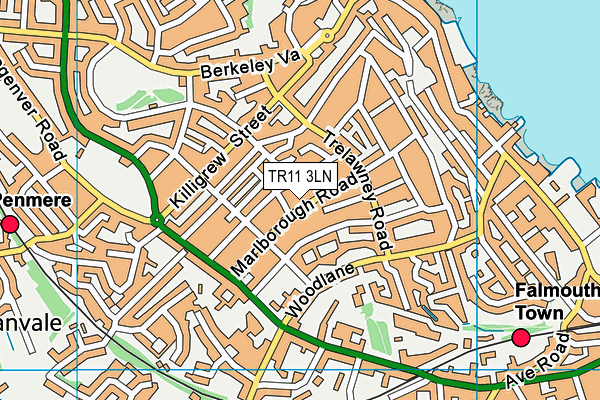 TR11 3LN map - OS VectorMap District (Ordnance Survey)
